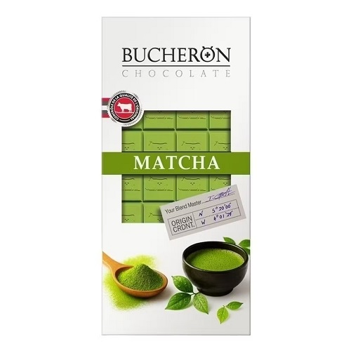 Bucheron шоколад белый с чаем матча, 70 гр